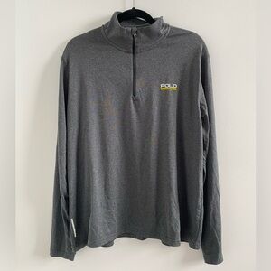 Polo Sport Grey Quarter Zip Long Sleeve Performance Shirt Size L